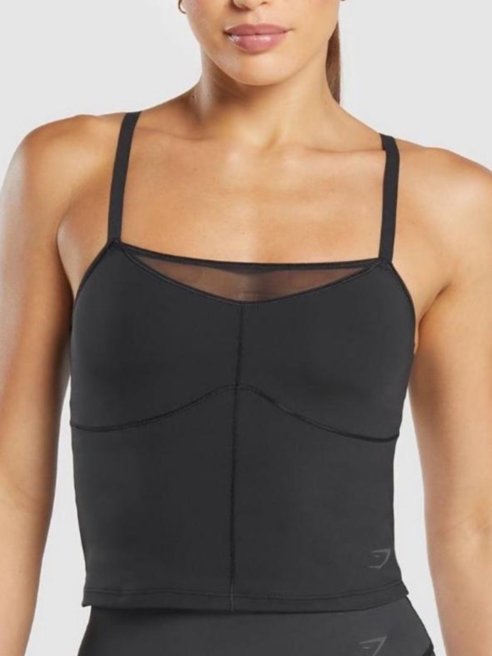 Black Women's Spaghetti Strap Crop Tank Top